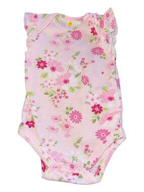 Little Chickadees Baby Girls Floral Print Ruffle Sleeve Bodysuitt